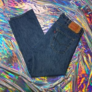 Blue Levi Strauss 501 Straight Leg Jeans
